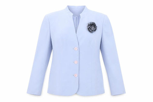 Front view of Debenhams women’s purple jacket blazer, size UK 20, button