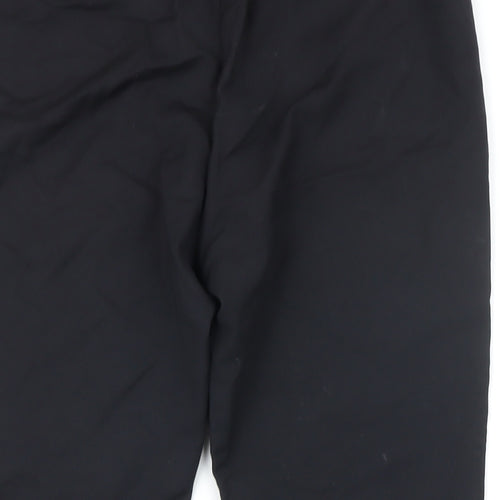 NEXT Womens Black Polyester Cropped Trousers Size 14 L23 in Regular Zip - Elasticated waist