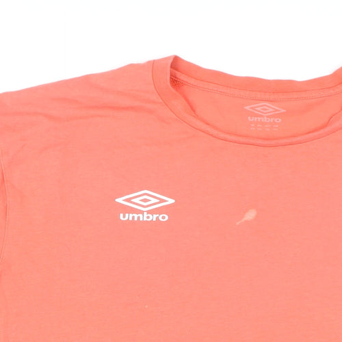 Umbro Mens Orange Polyester T-Shirt Size 2XL Round Neck - England rugby