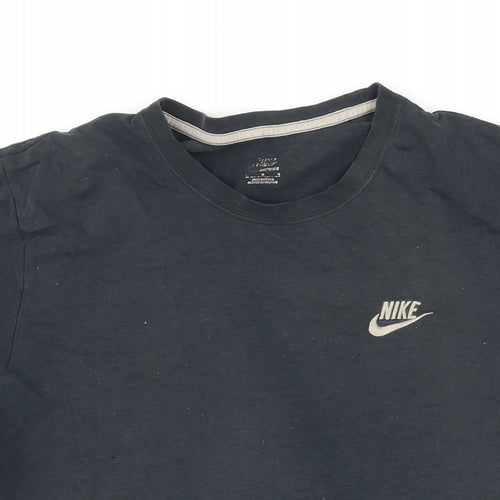 Nike Mens Black Polyester T-Shirt Size L Round Neck