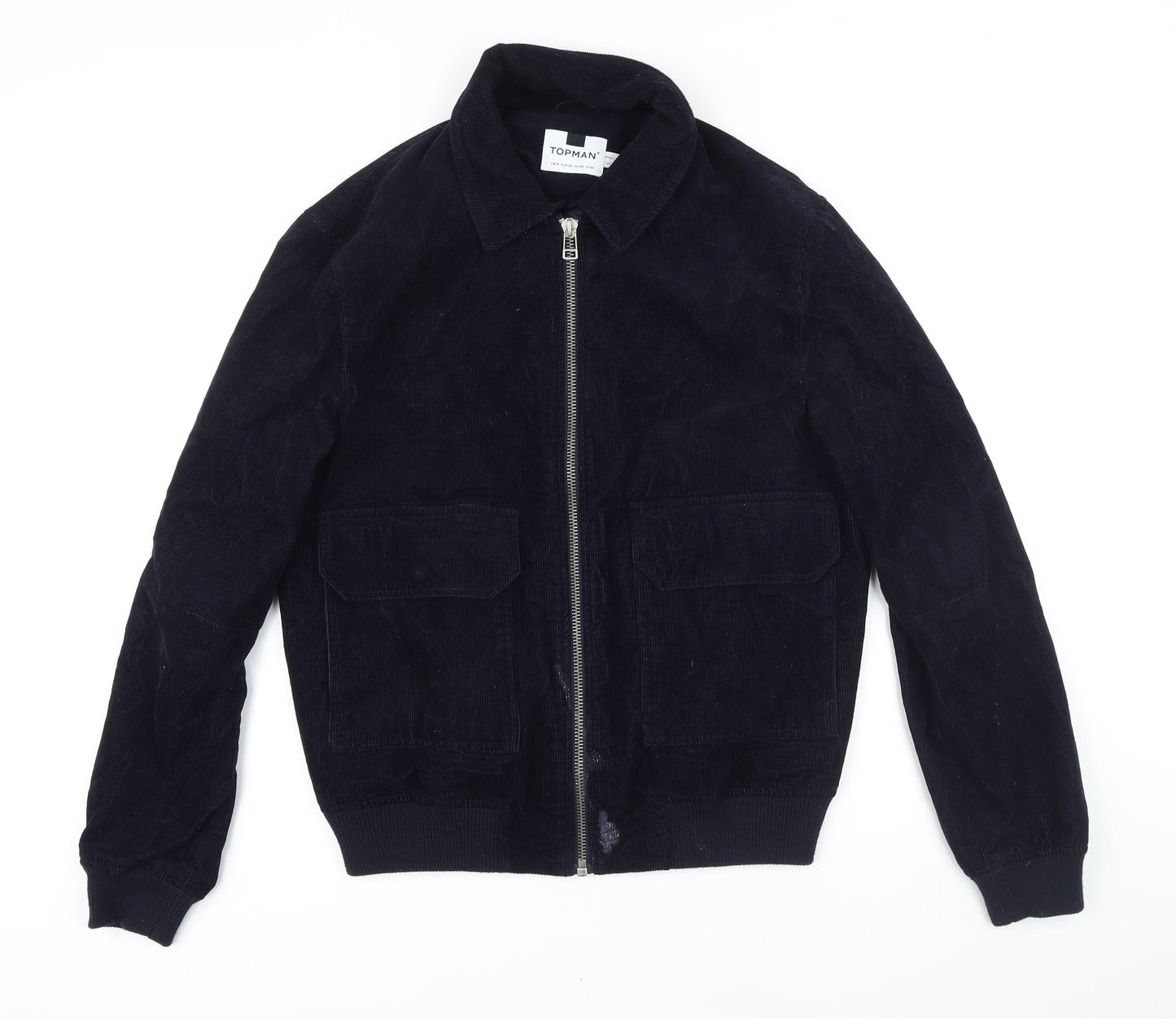 Topman Mens Blue Bomber Jacket Jacket Size M Zip