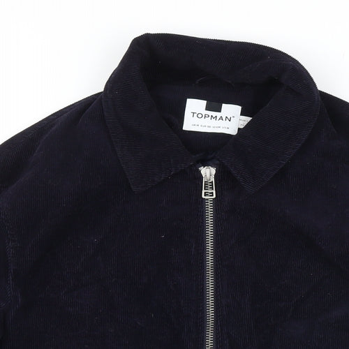 Topman Mens Blue Bomber Jacket Jacket Size M Zip