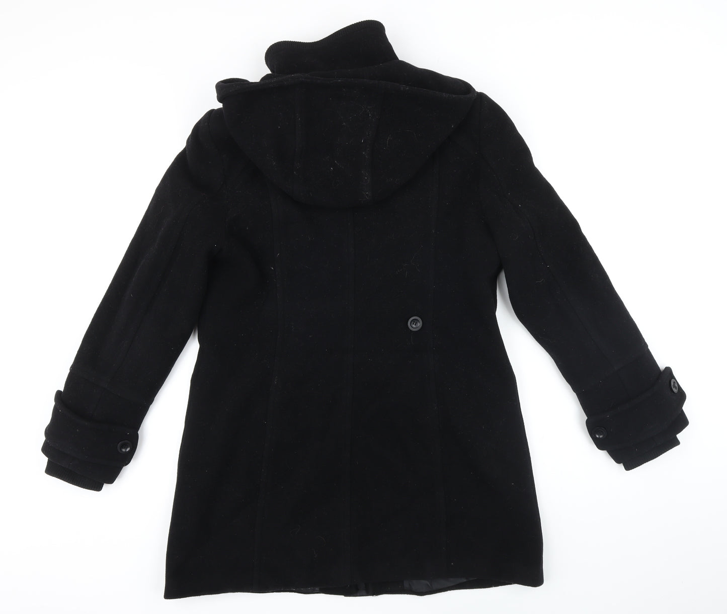 NEXT Womens Black Overcoat Coat Size 10 Zip