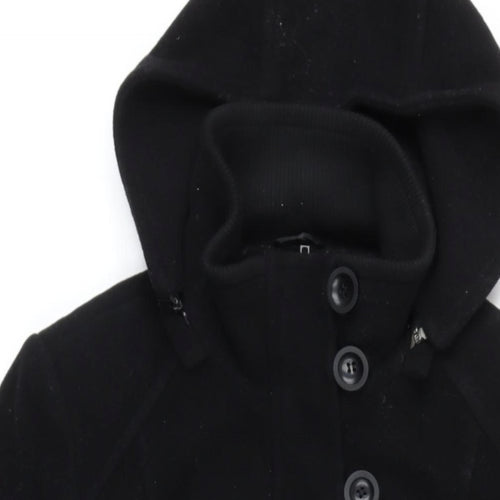 NEXT Womens Black Overcoat Coat Size 10 Zip