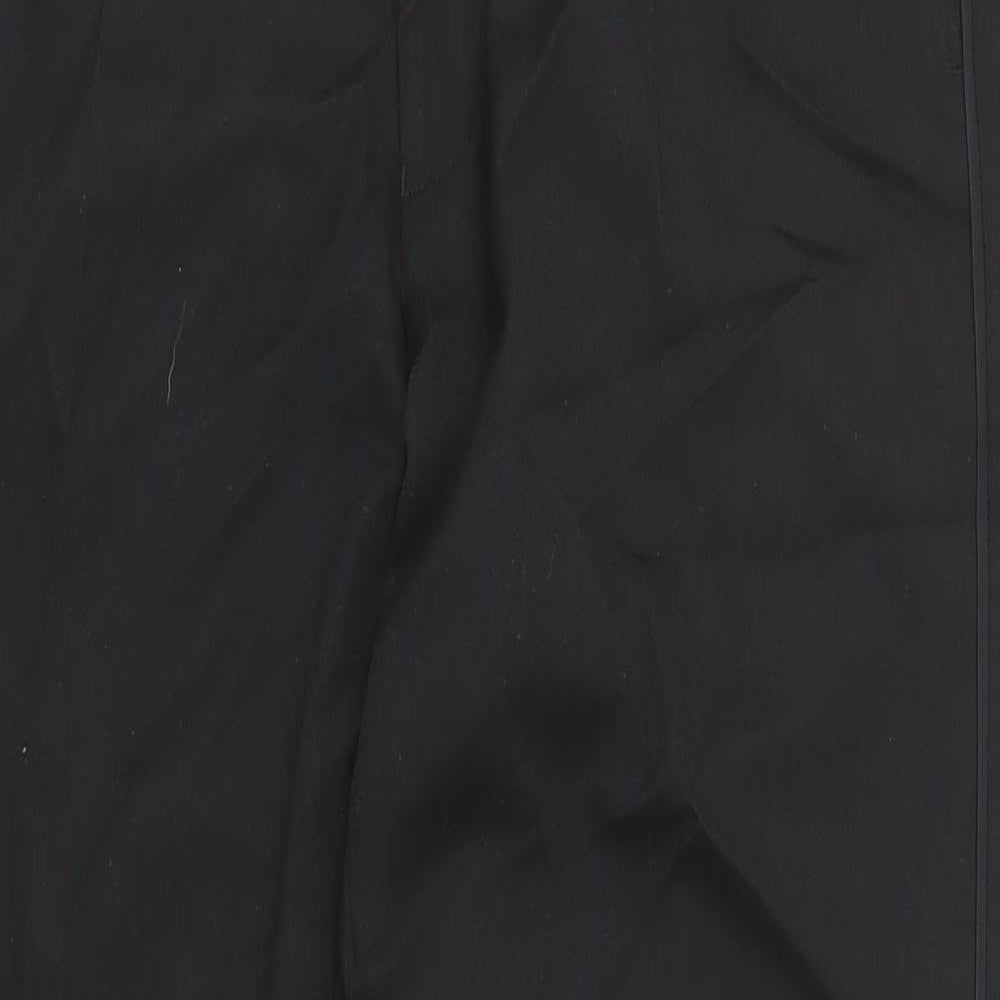 M&S Mens Black Polyester Trousers Size 36 in L33 in Regular Zip