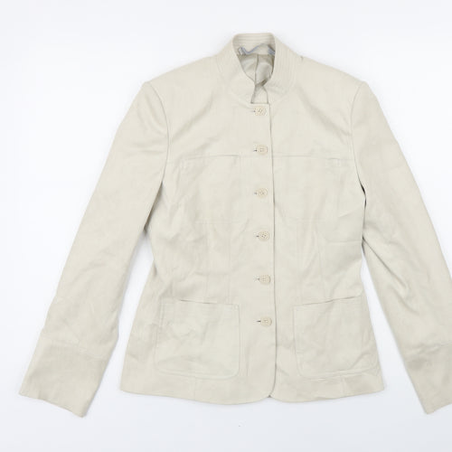 NEXT Womens Beige Jacket Blazer Size 8 Button