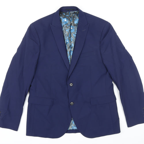 NEXT Mens Blue Polyester Jacket Blazer Size 42 Regular