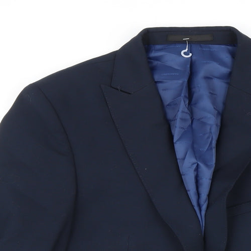 One six five Mens Blue Polyester Jacket Blazer Size 40 Regular