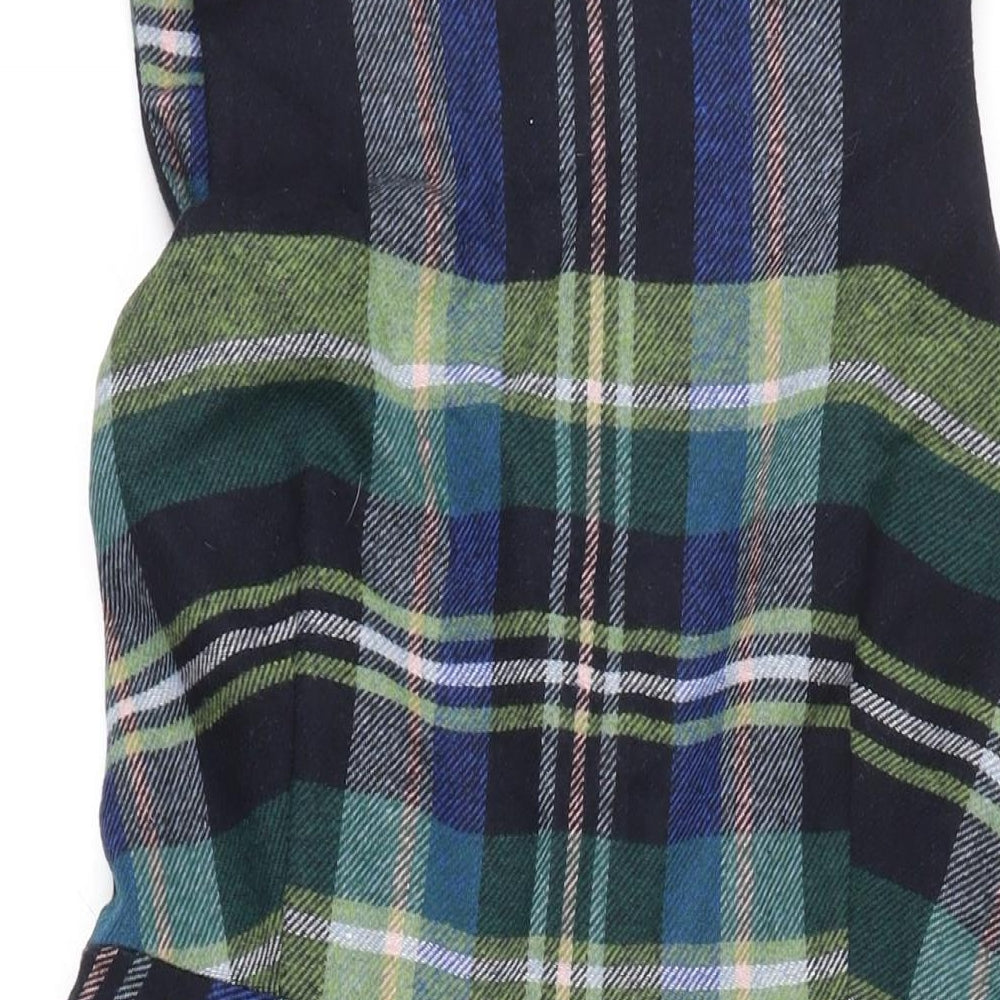 Cath Kidston Womens Multicoloured Check Acrylic Pinafore/Dungaree Dress Size 14 Scoop Neck Zip