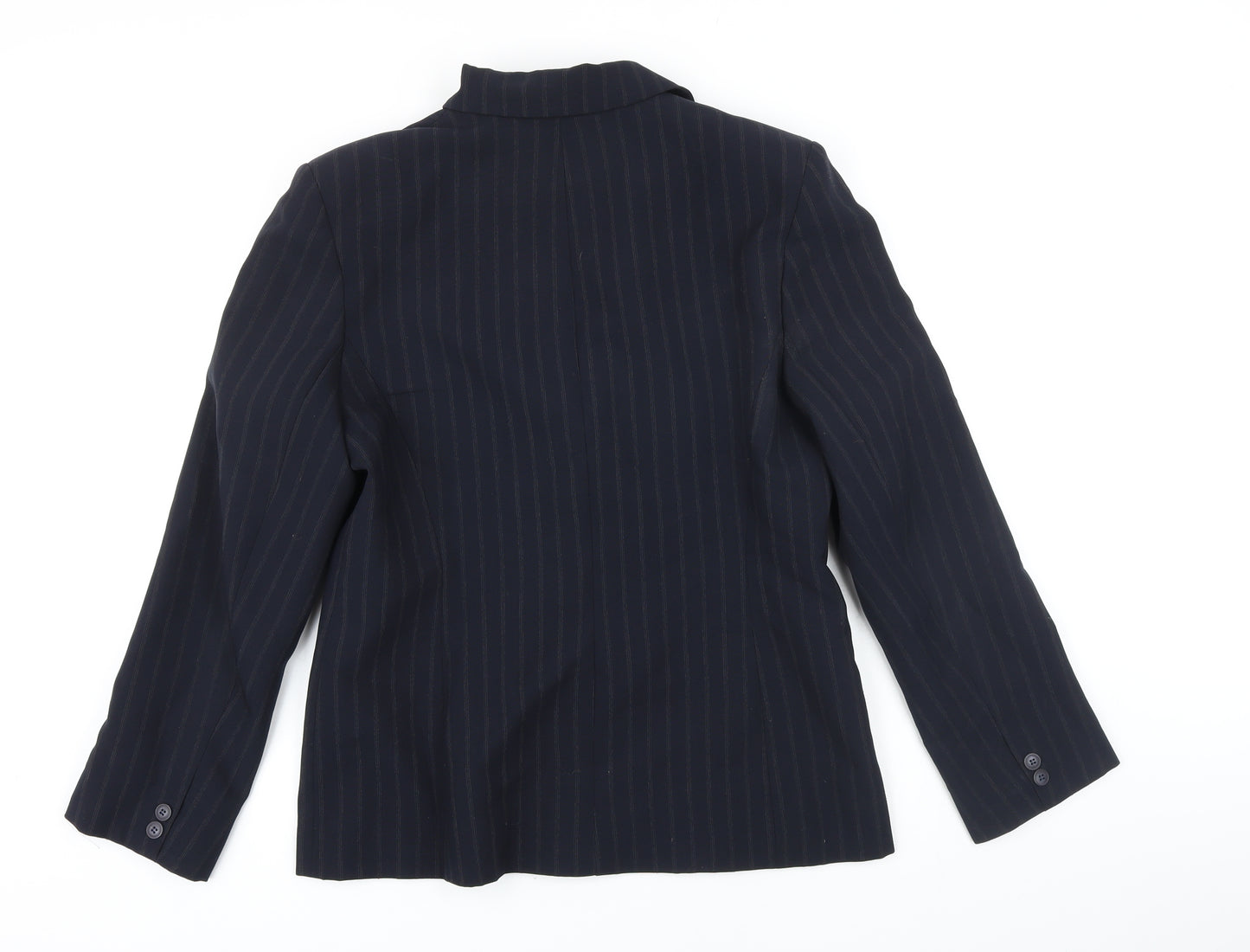 BHS Womens Blue Striped Jacket Blazer Size 14 Button