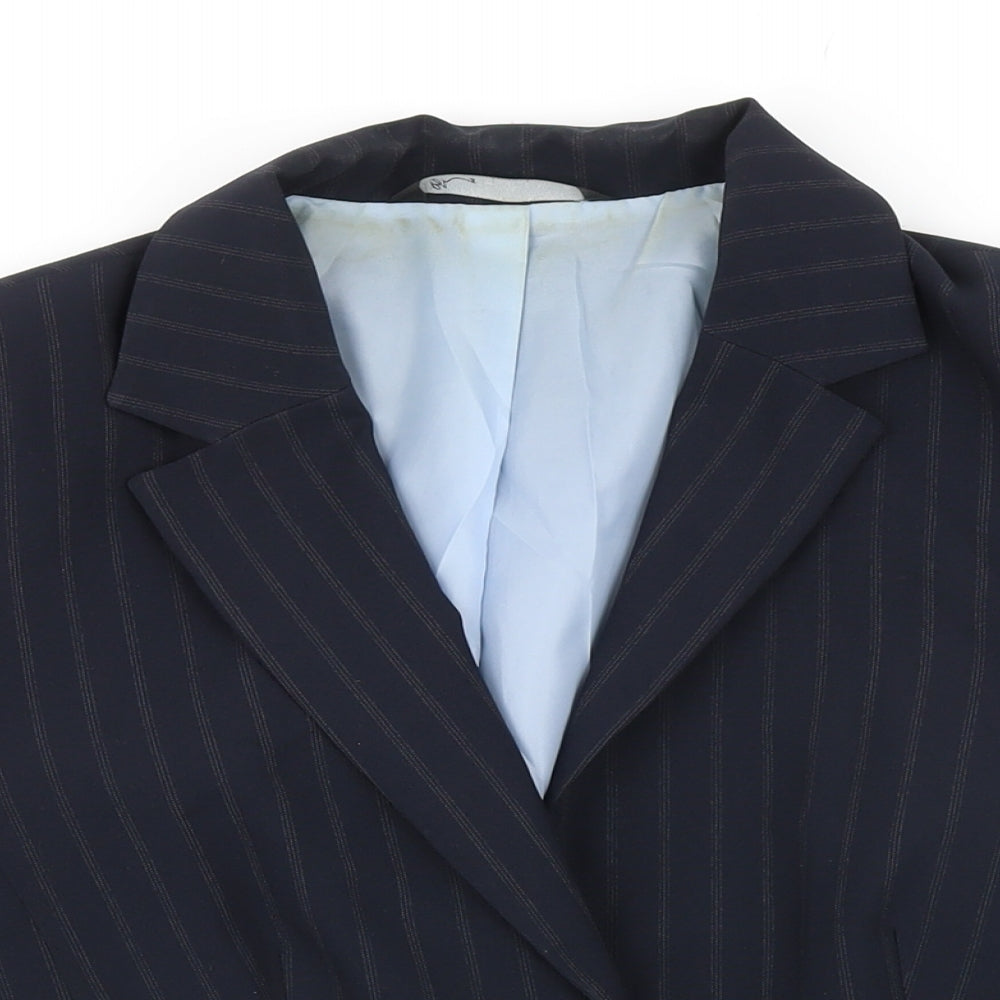 BHS Womens Blue Striped Jacket Blazer Size 14 Button