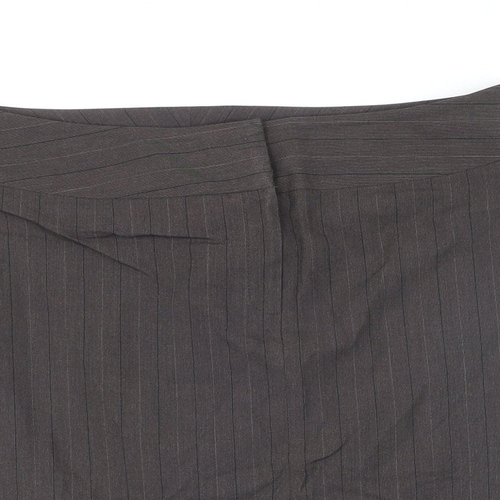 NEXT Womens Brown Striped Polyester Straight & Pencil Skirt Size 16 Zip