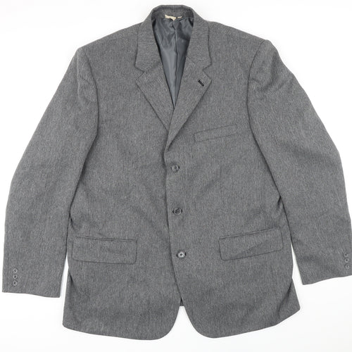 Cotton Traders Mens Grey Polyester Jacket Blazer Size 46 Regular