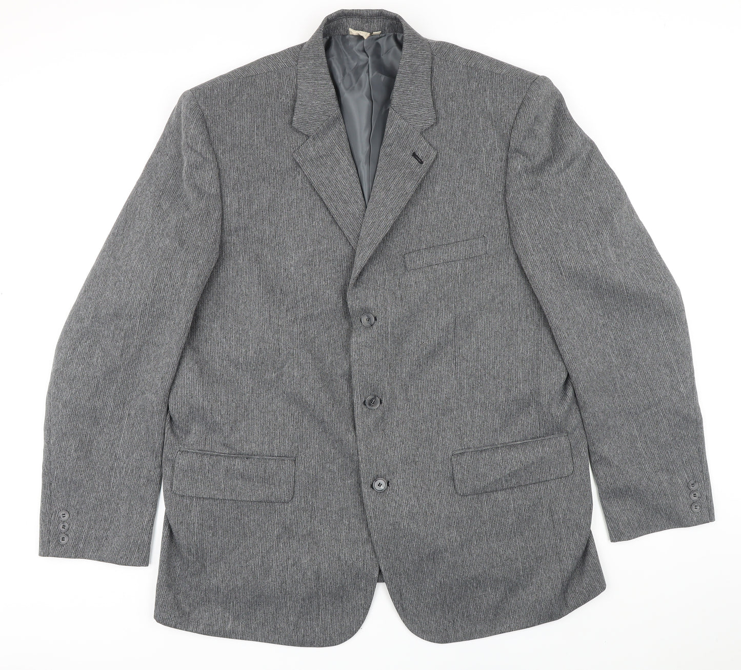 Cotton Traders Mens Grey Polyester Jacket Blazer Size 46 Regular
