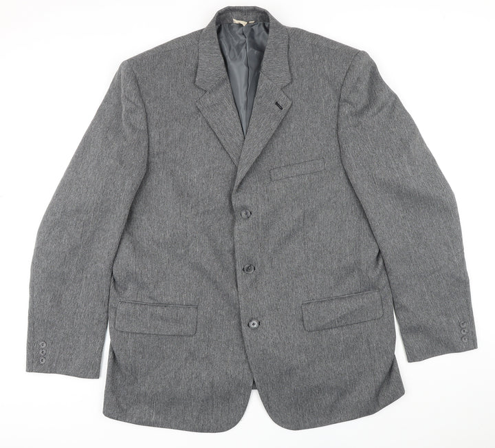 Cotton Traders Mens Grey Polyester Jacket Blazer Size 46 Regular