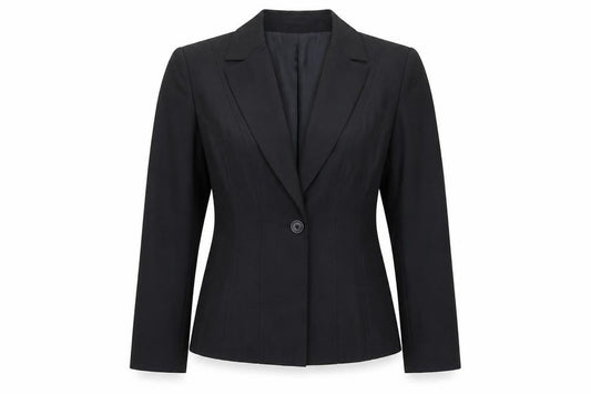 Front view of Together women’s black jacket blazer, size UK 12, button