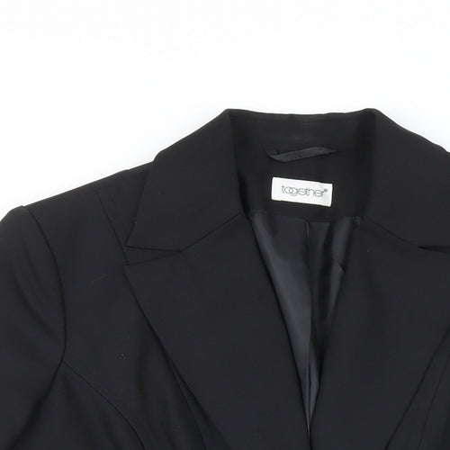 Together Womens Black Jacket Blazer Size 12 Button