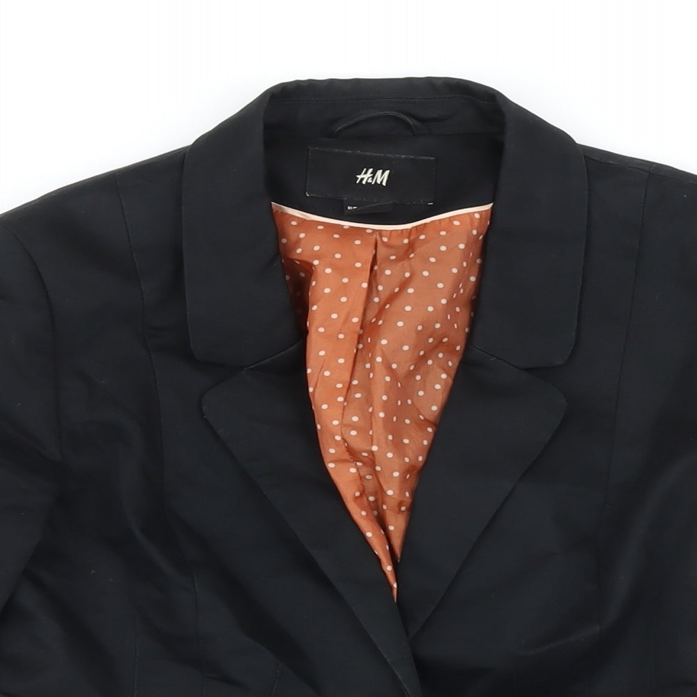 H&M Womens Black Jacket Blazer Size 10 Button