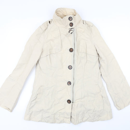 NEXT Womens Beige Jacket Coat Size 10 Zip