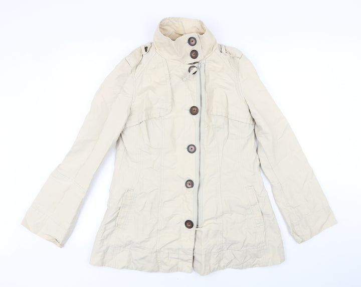 NEXT Womens Beige Jacket Coat Size 10 Zip