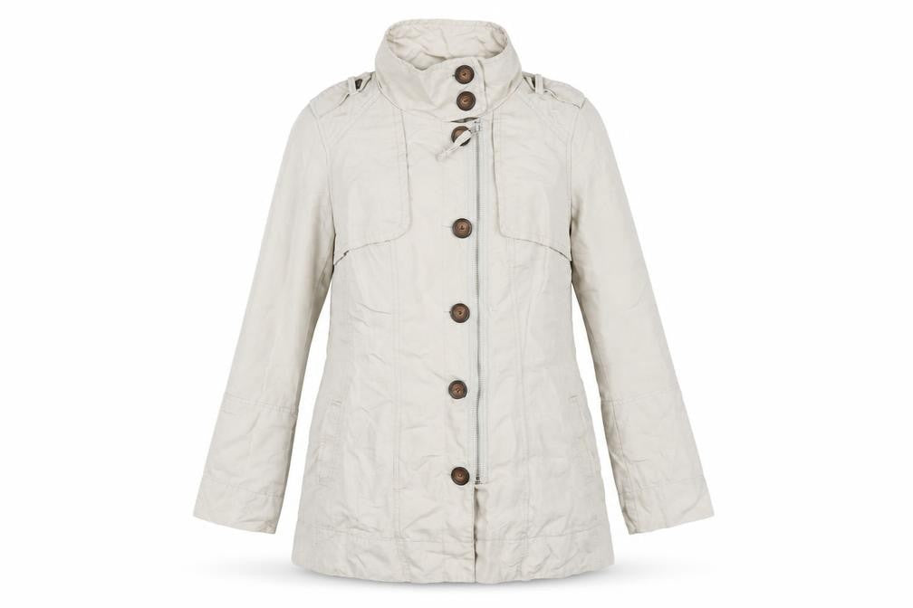 Next Womens Beige Jacket Coat Size 10 Zip
