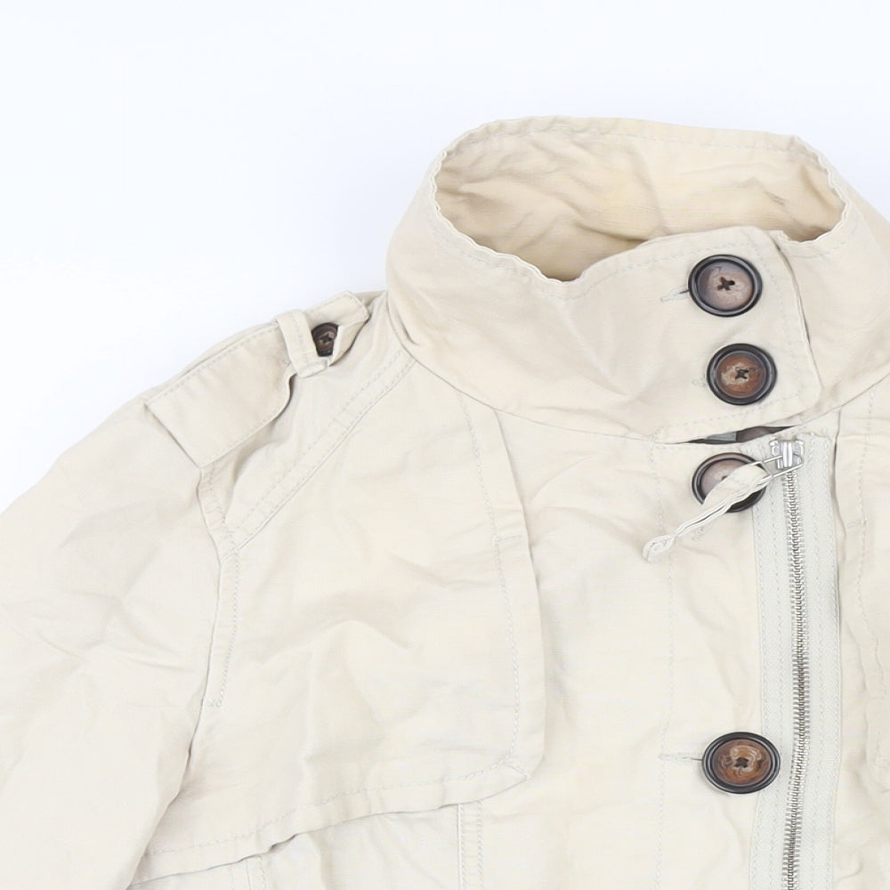 NEXT Womens Beige Jacket Coat Size 10 Zip
