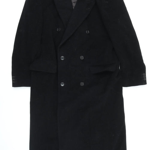 Horne Brothers Mens Black Overcoat Coat Size M Button