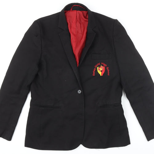 Winterbottoms Girls Black Jacket Blazer Size M Button - Batley Girl's Highschool