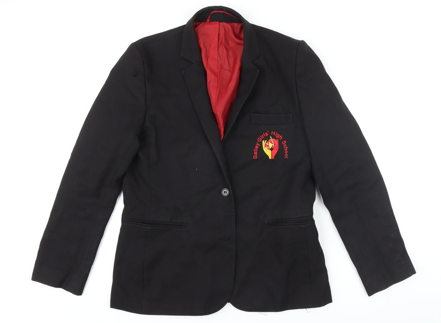 Winterbottoms Girls Black Jacket Blazer Size M Button - Batley Girl's Highschool