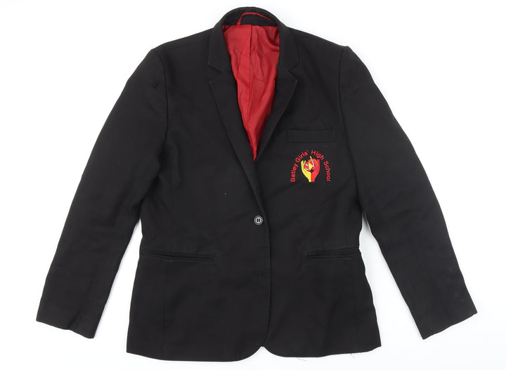 Winterbottoms Girls Black Jacket Blazer Size M Button - Batley Girl's Highschool