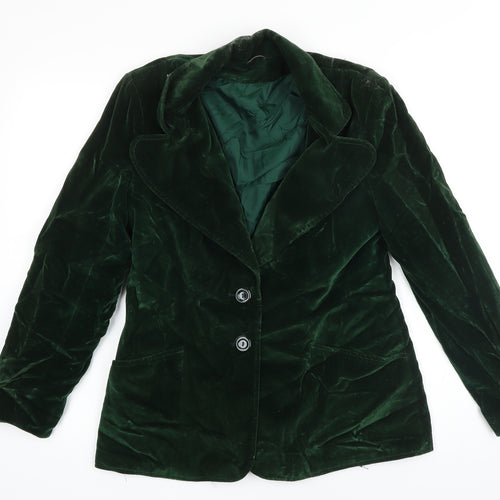 Quality Fashion Womens Green Jacket Blazer Size 14 Button - Vintage