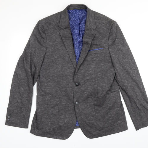 M&S Mens Grey Polycarbamide Jacket Blazer Size 42 Regular