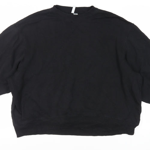 Divided by H&M Womens Black Cotton Pullover Sweatshirt Size XL Pullover