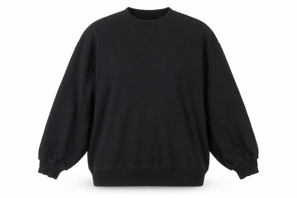 Front view of Divided by H&M women’s black cotton pullover sweatshirt, size XL, pullover