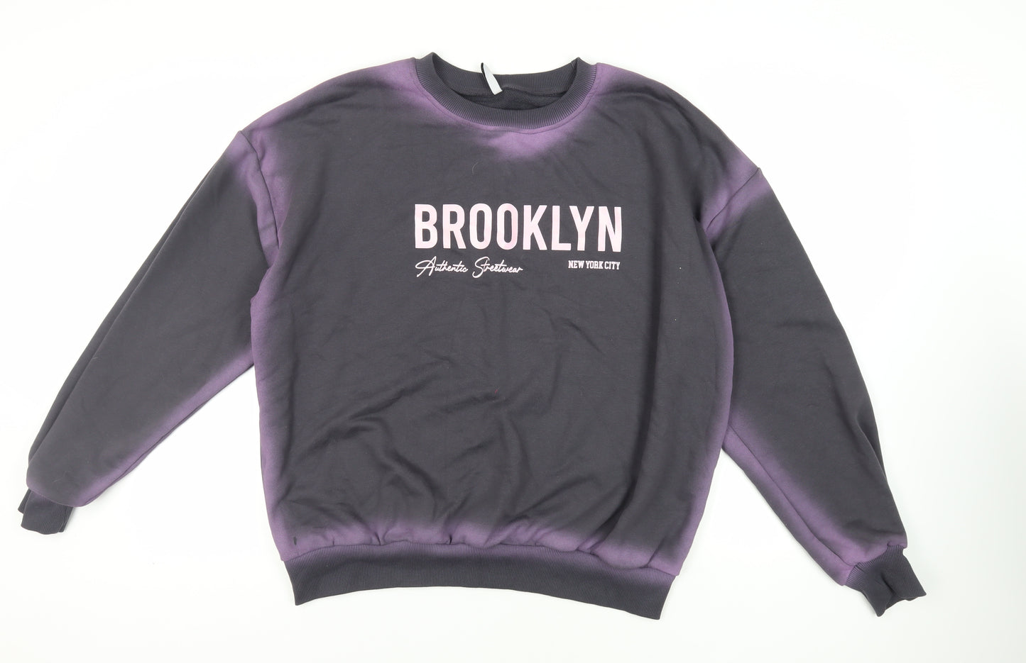 ASZMI Womens Grey Cotton Pullover Sweatshirt Size L Pullover - Brooklyn NYC