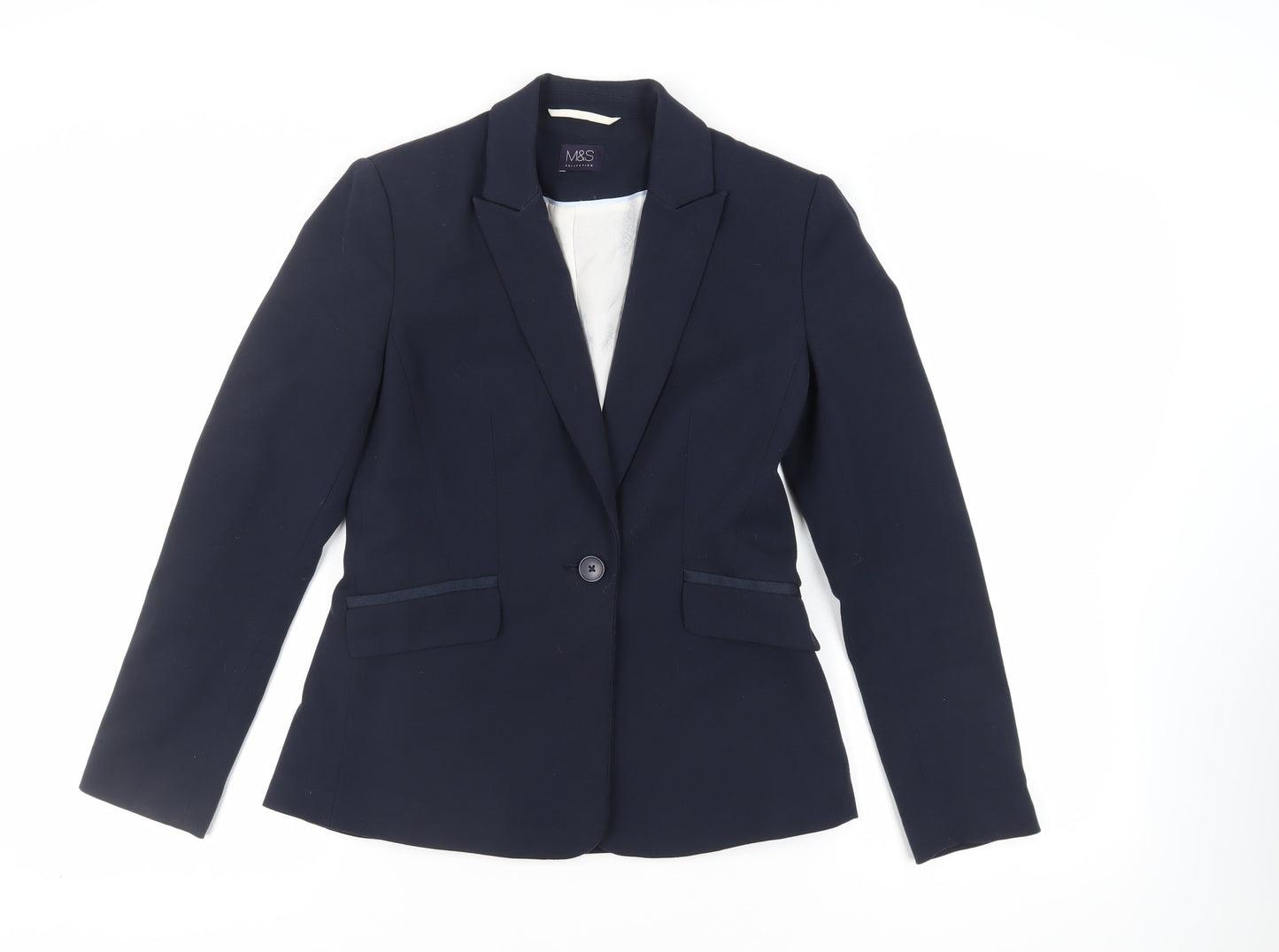 Marks and Spencer Womens Blue Jacket Blazer Size 8 Button