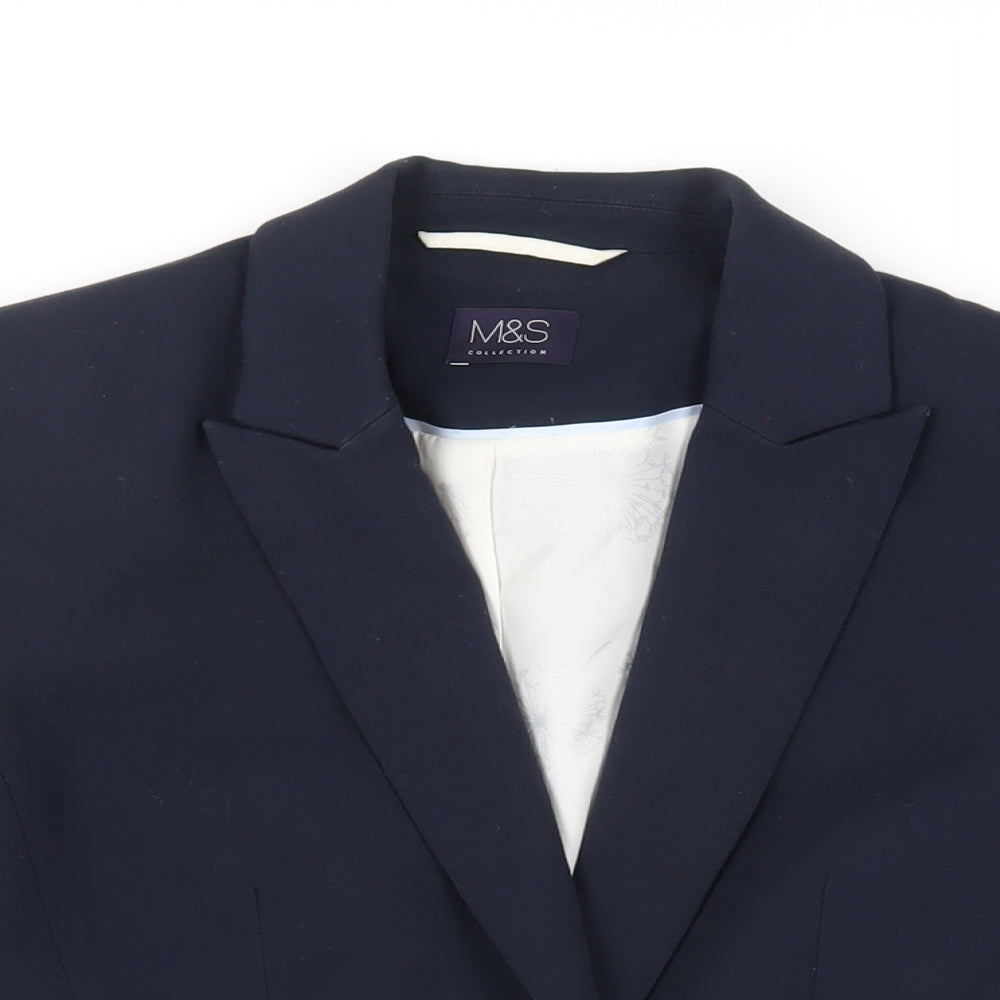 Marks and Spencer Womens Blue Jacket Blazer Size 8 Button