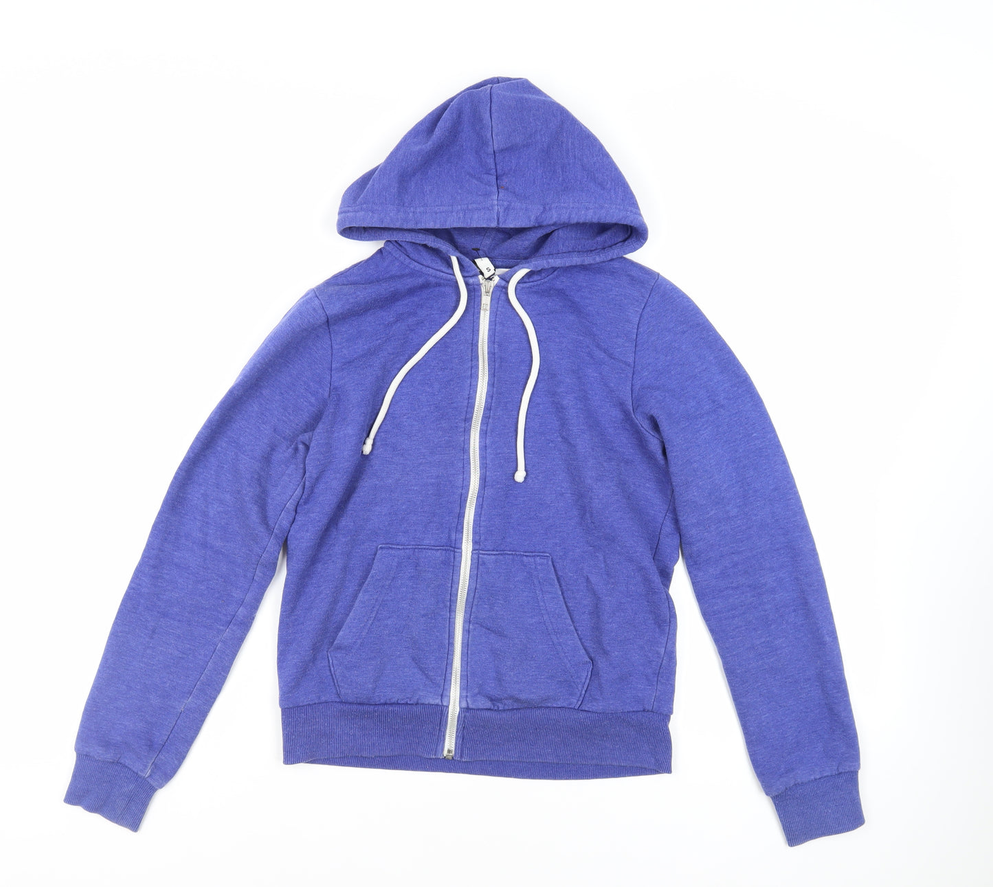 H&M Womens Blue Cotton Full Zip Hoodie Size S Zip - Pockets