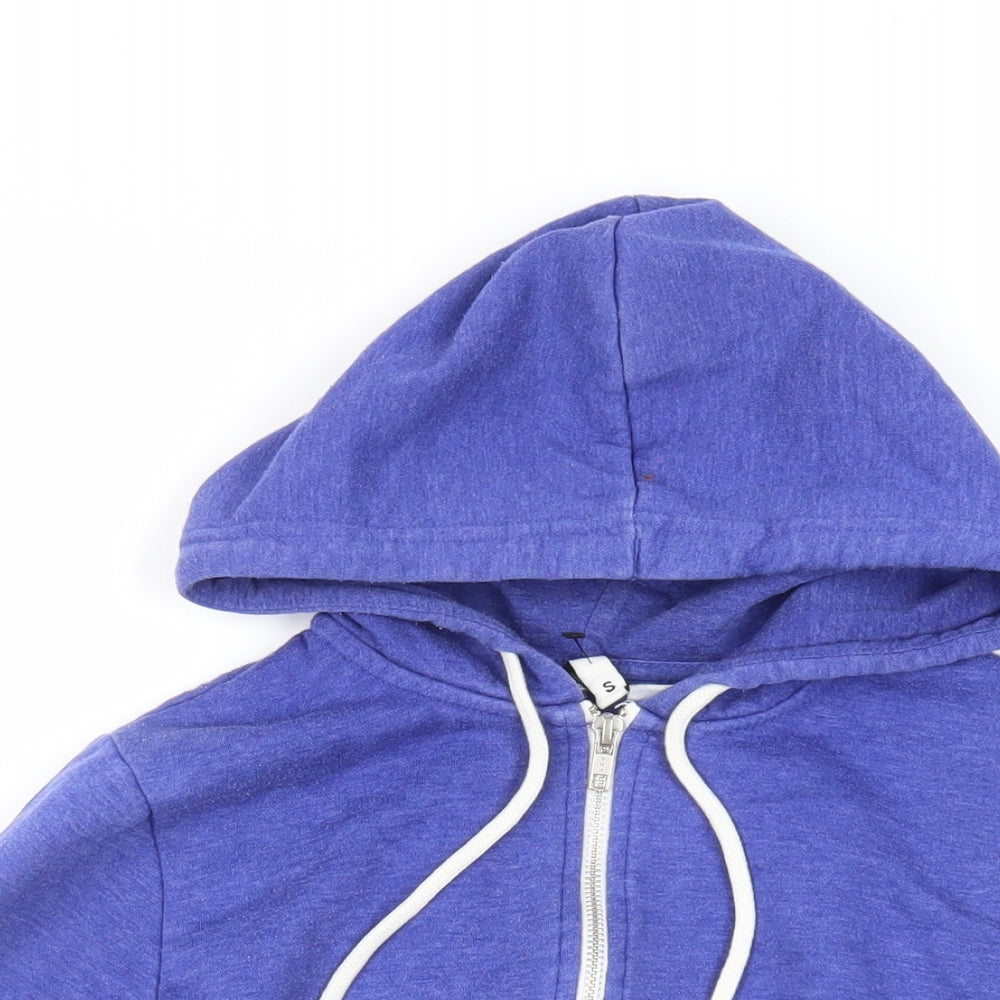 H&M Womens Blue Cotton Full Zip Hoodie Size S Zip - Pockets