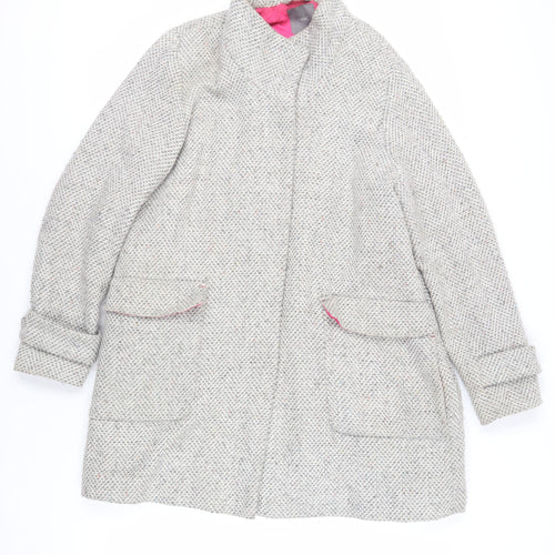 NEXT Womens Grey Overcoat Coat Size 16 Snap
