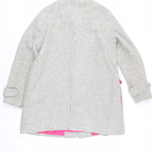 NEXT Womens Grey Overcoat Coat Size 16 Snap