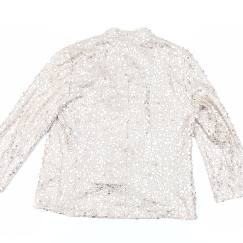 NEXT Womens Beige Jacket Blazer Size 8 - Sequin