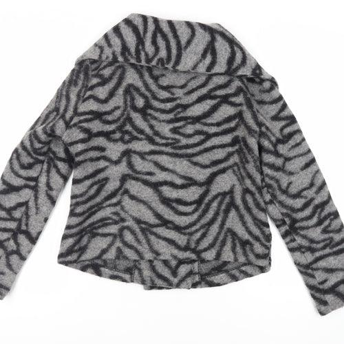 Kaliko Womens Grey Animal Print Jacket Size 14 Button