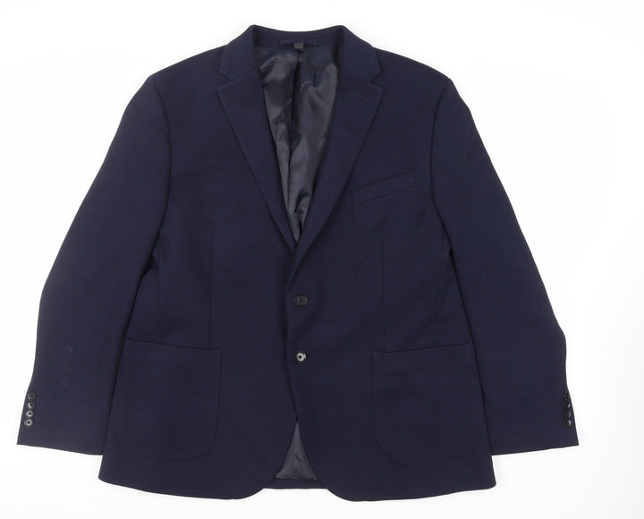 Marks and Spencer Mens Blue Polyamide Jacket Blazer Size 46 Regular