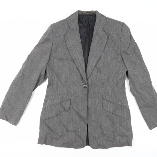 Marks and Spencer Womens Grey Jacket Blazer Size 10 Button