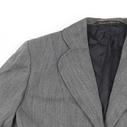Marks and Spencer Womens Grey Jacket Blazer Size 10 Button