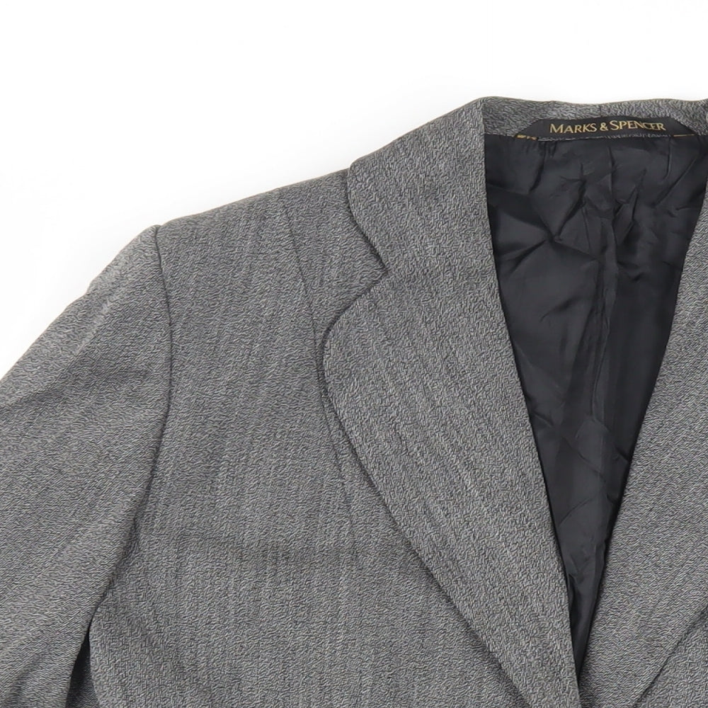 Marks and Spencer Womens Grey Jacket Blazer Size 10 Button