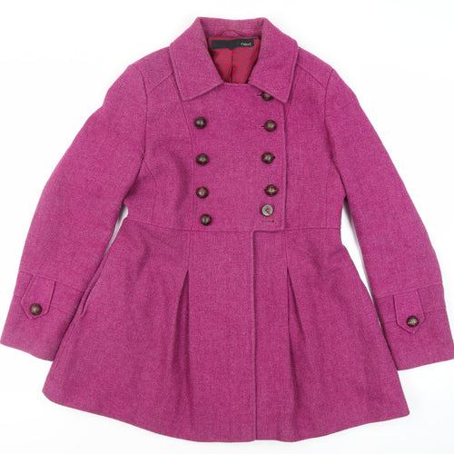NEXT Womens Pink Pea Coat Coat Size 12 Button