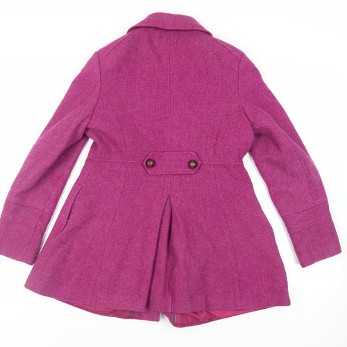 NEXT Womens Pink Pea Coat Coat Size 12 Button
