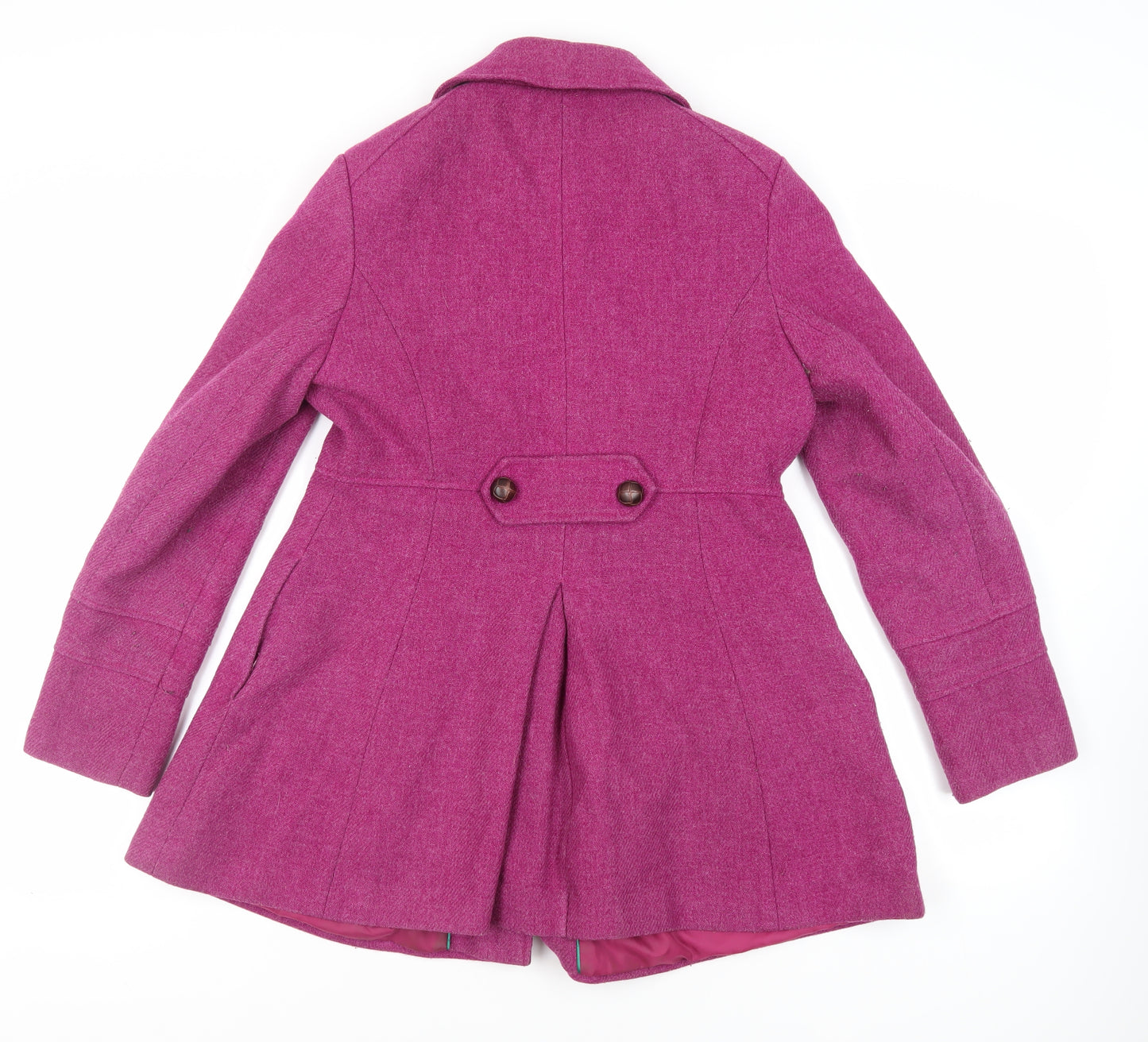 NEXT Womens Pink Pea Coat Coat Size 12 Button